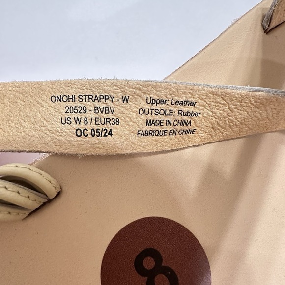 ｍ　サイズ OluKai Onohi Strappy Platform Sandal Warm Beige Leather Size 8 NWOT